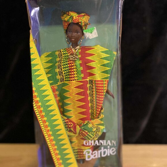 Ghanaian Barbie Colorful Patterned Doll with Traditional Attire - Picture 1 of 3